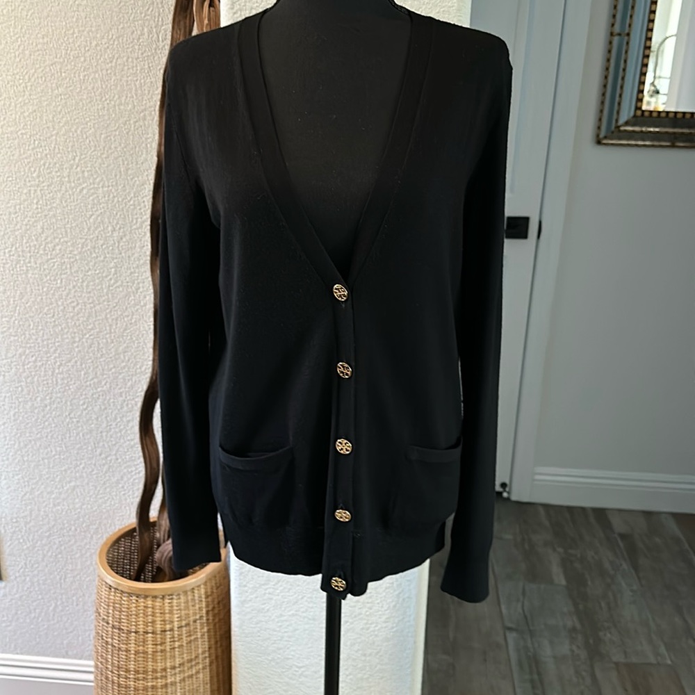 Tory Burch Classic Cardigan in Black